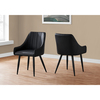 Monarch Specialties Dining Chair, Set Of 2, Side, Upholstered, Kitchen, Dining Room, Pu Leather Look, Metal, Black I 1187